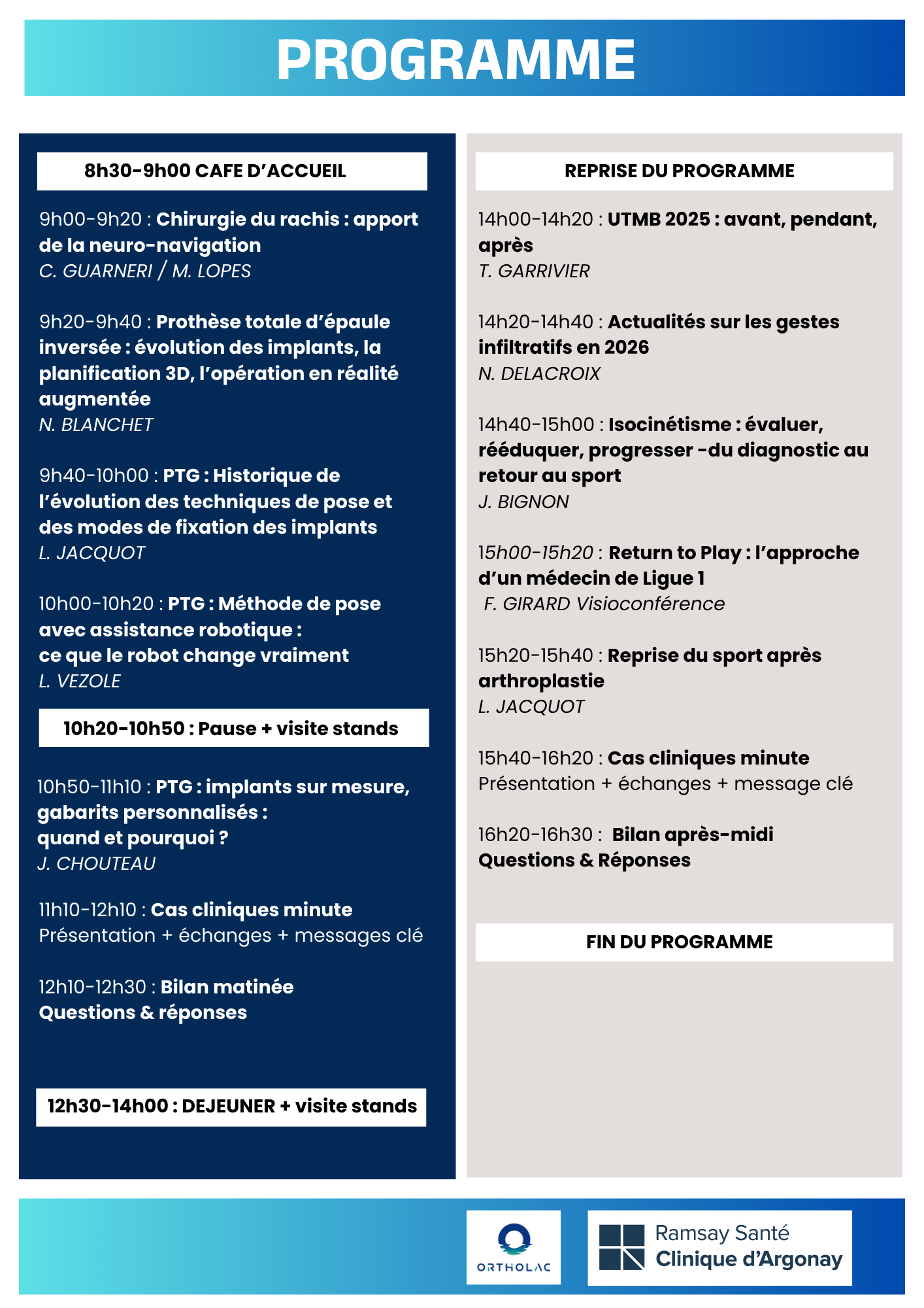 Le programme